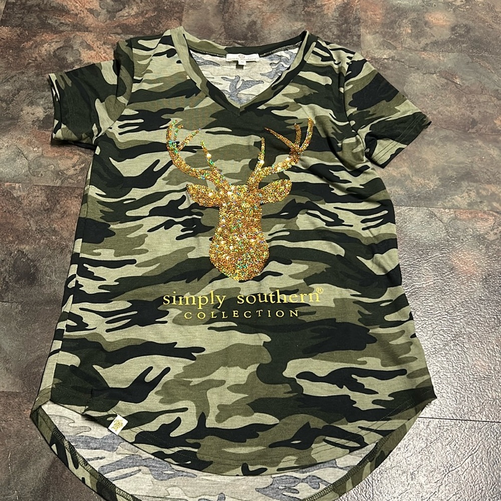 Camo simply southern shirt